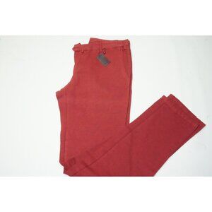 Isaia S Tinto Capo 100% Cotton Red Mens Pants Sz 52R Brand New